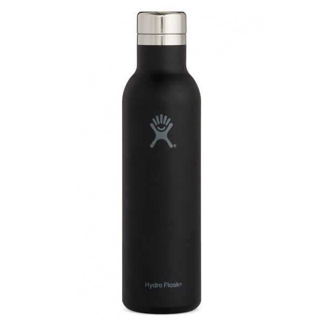 Hydro Flask 25 oz Wine Bottle - Stainless Steel & Vacuum Insulated - Leak  Proof Cap - Black